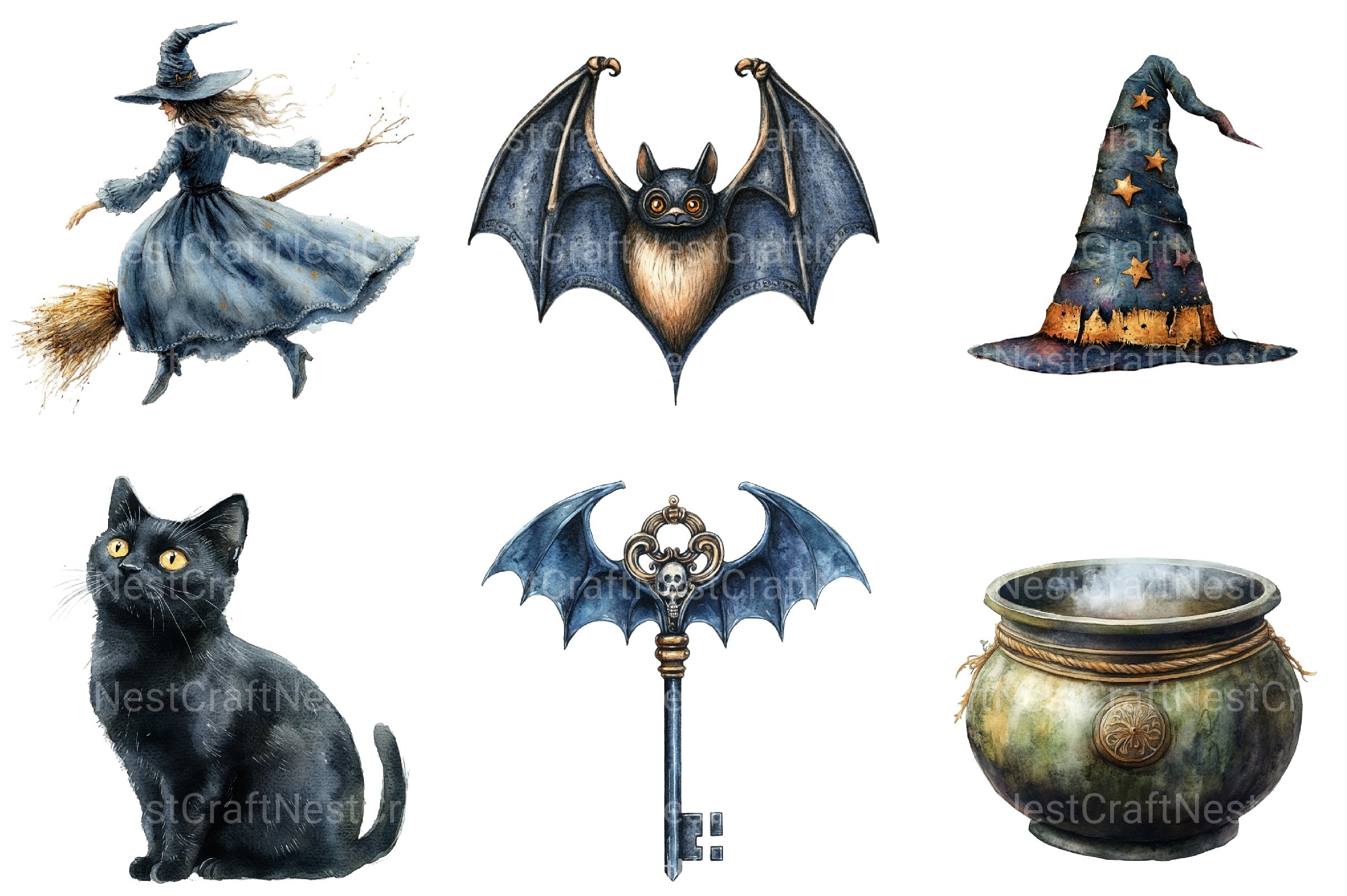 Vintage Halloween Clipart Bundle 1 - CraftNest - Digital Crafting and Art