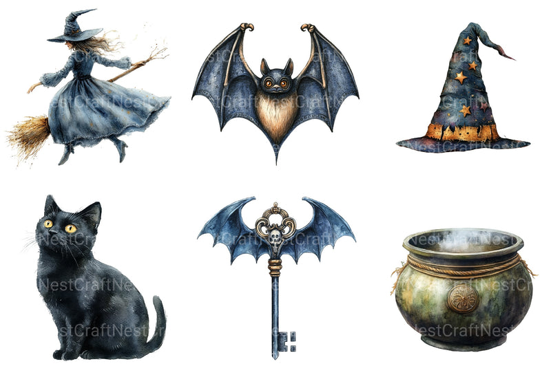 Vintage Halloween Clipart Bundle 1 - CraftNest - Digital Crafting and Art