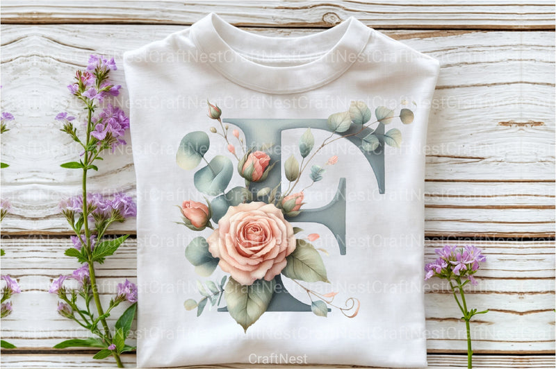 Floral Alphabet Clipart Bundle - CraftNest - Digital Crafting and Art