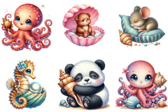 Seashell Baby Animals Clipart Bundle - CraftNest - Digital Crafting and Art