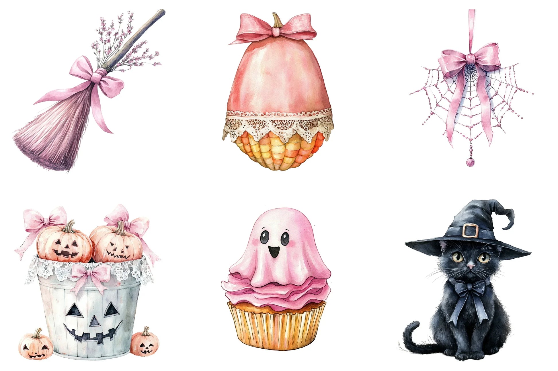 Pink Coquette Bow Halloween Clipart Bundle - CraftNest - Digital Crafting and Art