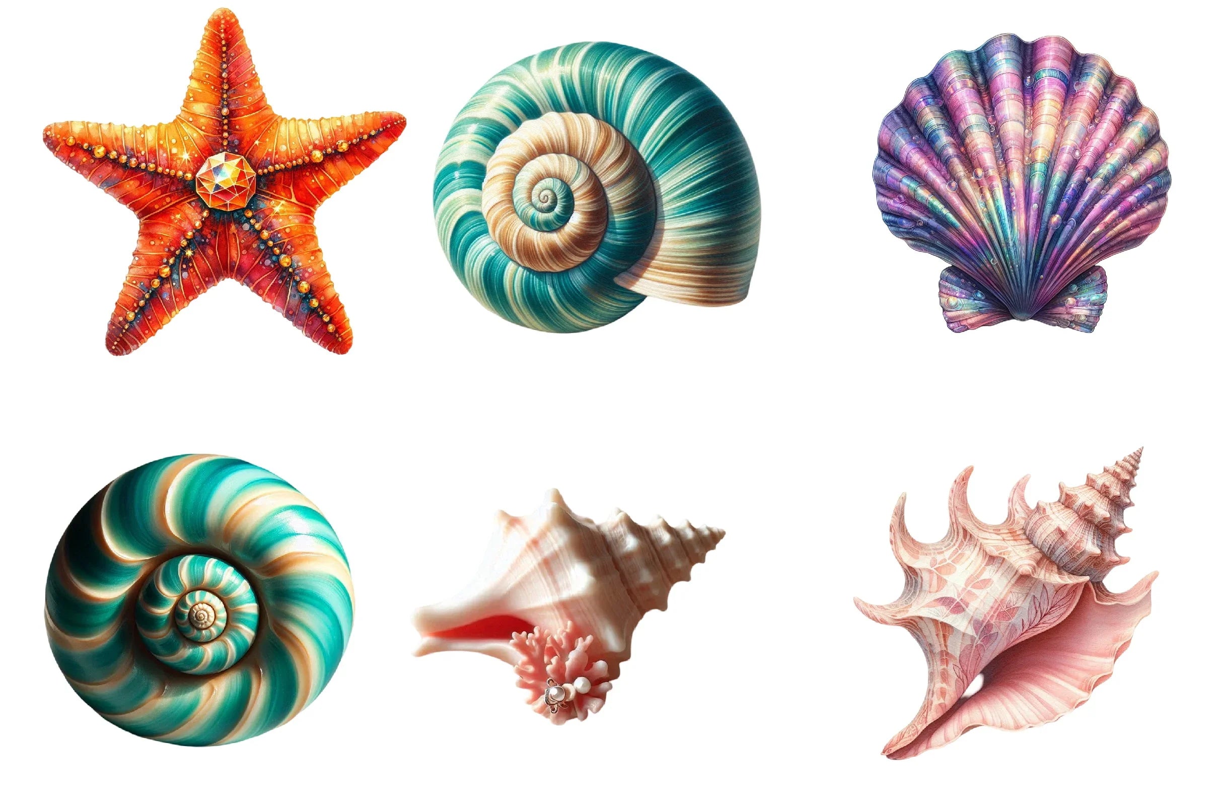 Seashell Clipart Bundle - CraftNest - Digital Crafting and Art