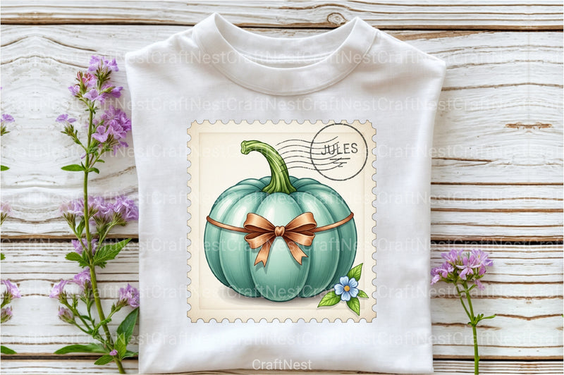 Pumpkin Postage Stamp Clipart Bundle 3 - CraftNest - Digital Crafting and Art