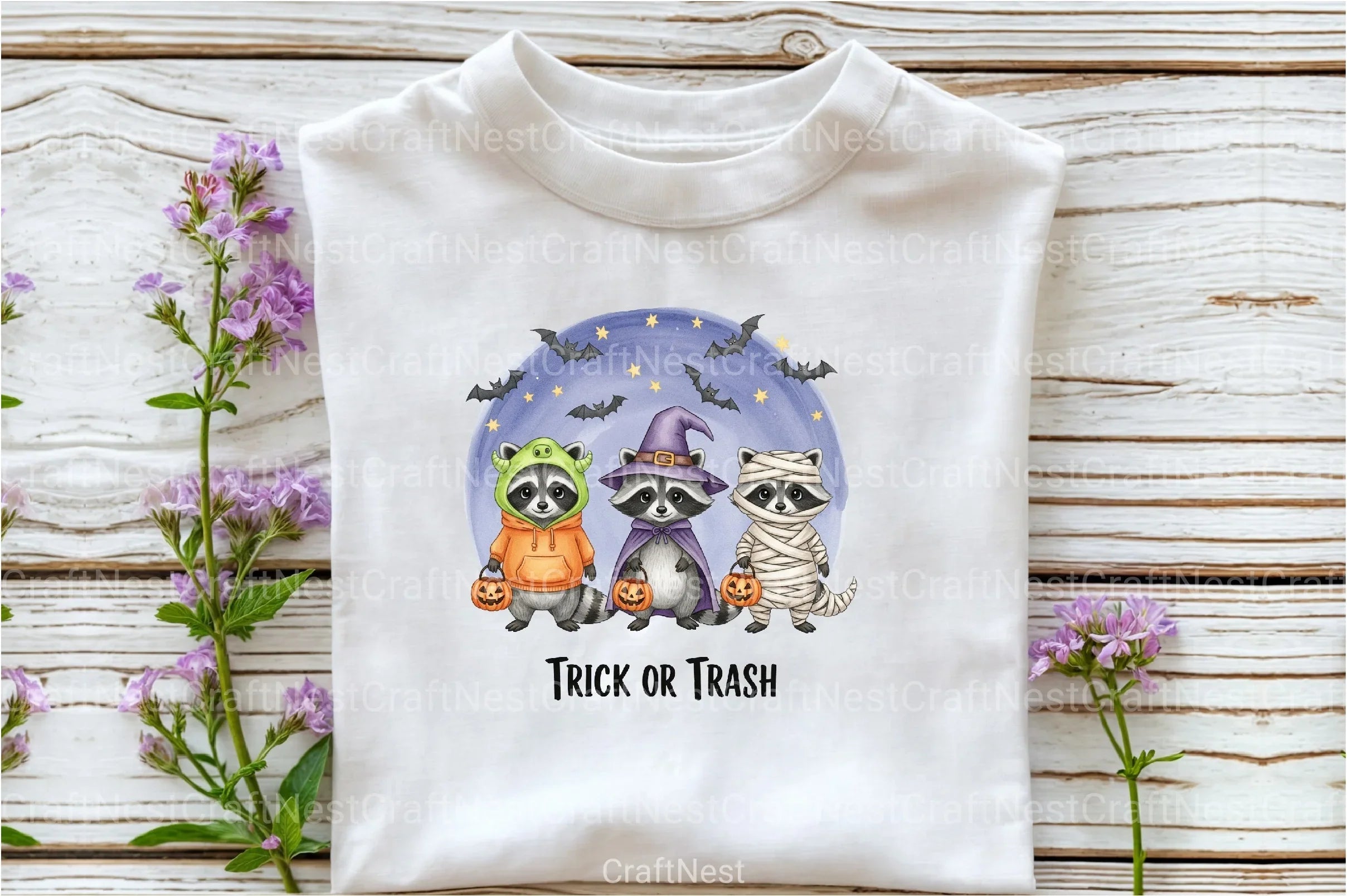 Halloween Raccoon Trick Or Treat Clipart Bundle - CraftNest - Digital Crafting and Art