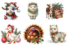 Vintage Christmas Farm Animal Clipart Bundle - CraftNest - Digital Crafting and Art