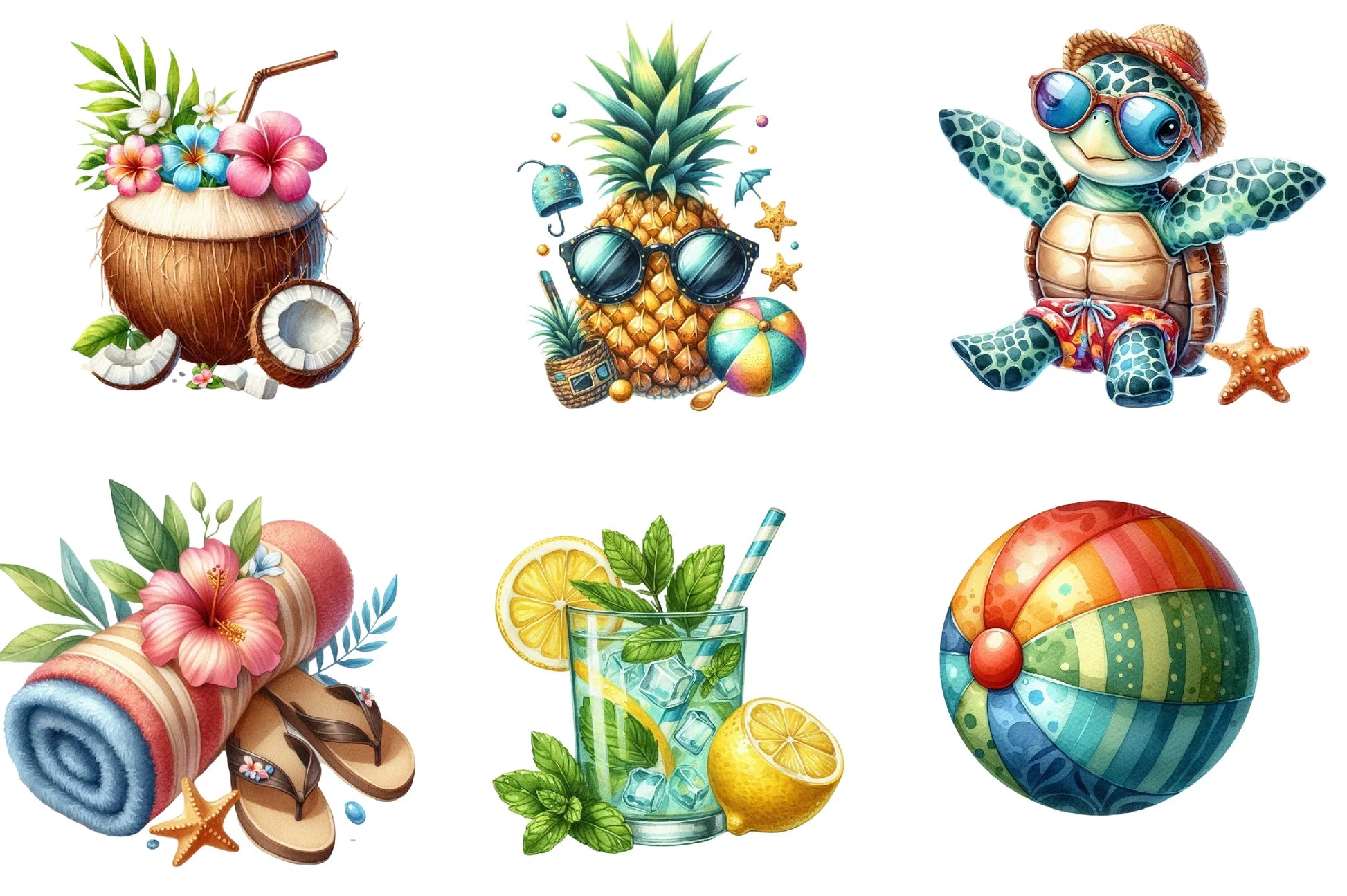 Summer Beach Clipart Bundle - CraftNest - Digital Crafting and Art