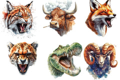 Aggressive Animal Head Clipart Bundle - CraftNest - Digital Crafting and Art