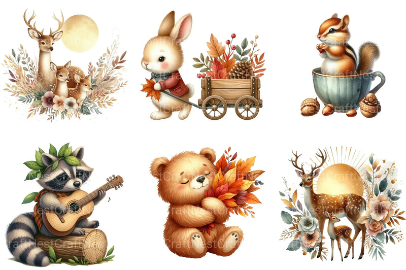Autumn Forest Animal Clipart Bundle 99 - CraftNest - Digital Crafting and Art