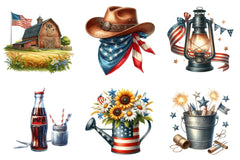 Rustic Patriotic Clipart Bundle for 4th of July - CraftNest - Digital Crafting and Art