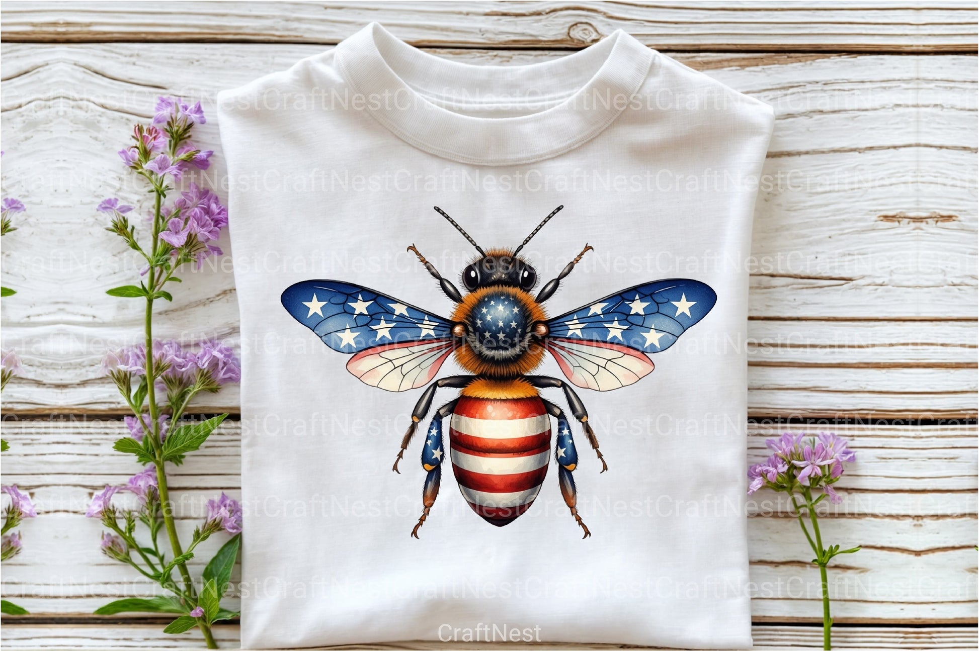 Patriotic Bee Independence Day American Clipart Bundle - CraftNest - Digital Crafting and Art