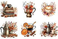Vintage Autumn Coffee Clipart - CraftNest - Digital Crafting and Art