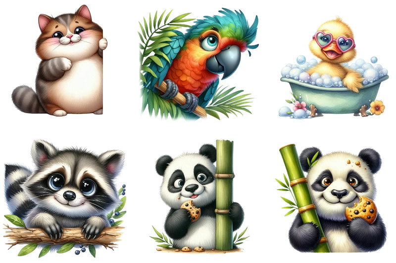 Funny Smiling Animal Peeking Clipart Bundle - CraftNest - Digital Crafting and Art
