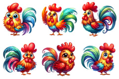 Funny Chicken Rooster Clipart Bundle - CraftNest - Digital Crafting and Art