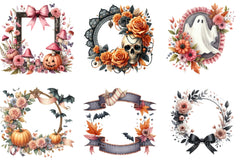 Coquette Fall Halloween Frame Clipart Bundle - CraftNest - Digital Crafting and Art