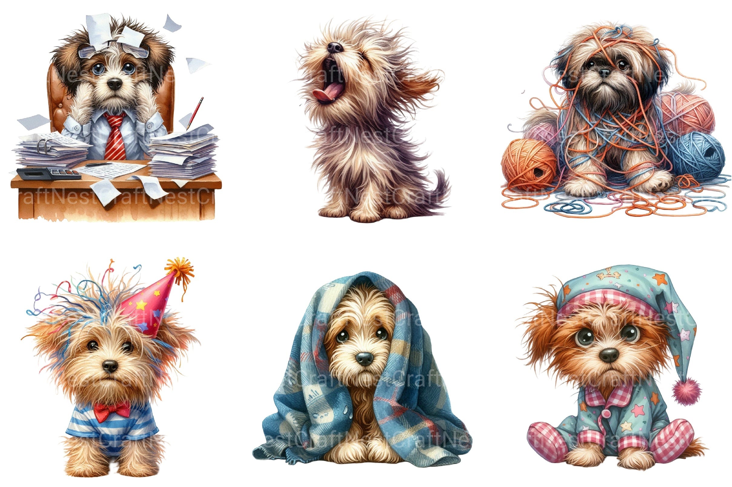 Frazzled Dog Clipart Bundle - CraftNest - Digital Crafting and Art