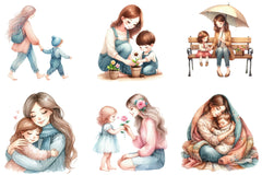 Mommy and Child Clipart Bundle - CraftNest - Digital Crafting and Art