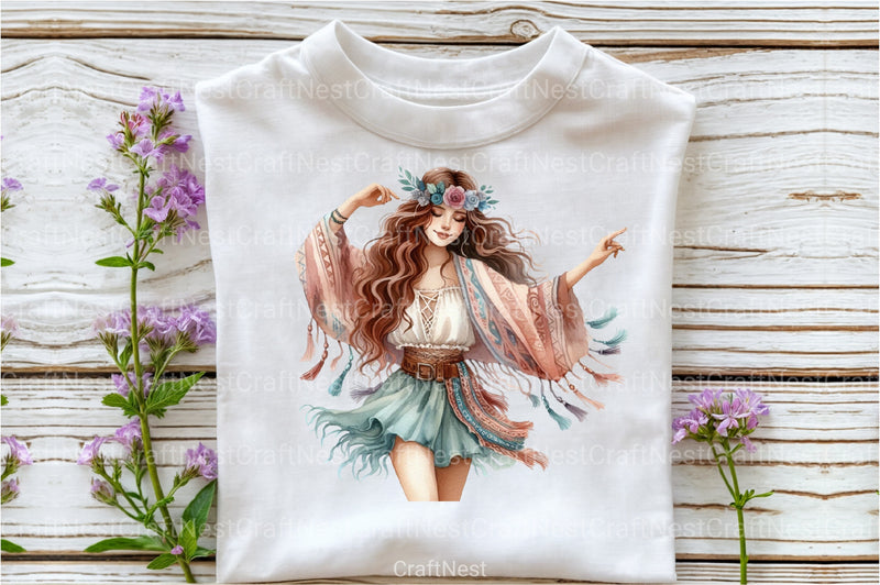 Tribal Boho Girl Clipart Bundle 21 - CraftNest - Digital Crafting and Art