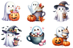 Jack O' Sip Ghost Halloween Clipart Bundle - CraftNest - Digital Crafting and Art