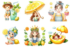 Lemon Kid Clipart Bundle - CraftNest - Digital Crafting and Art