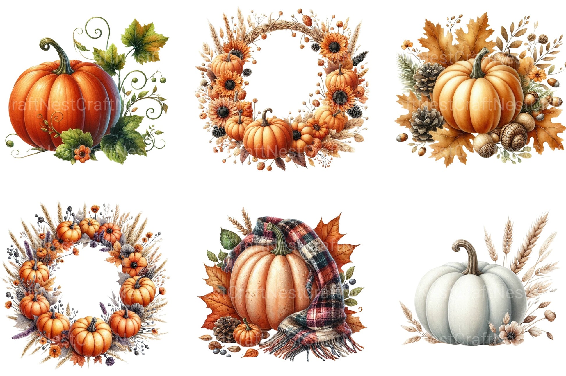 Autumn Pumpkin Clipart Bundle 77 - CraftNest - Digital Crafting and Art