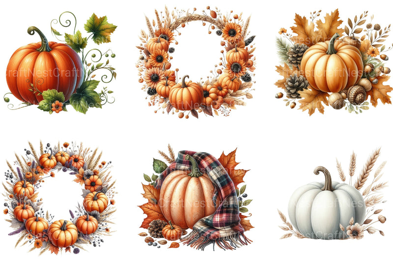Autumn Pumpkin Clipart Bundle 77 - CraftNest - Digital Crafting and Art