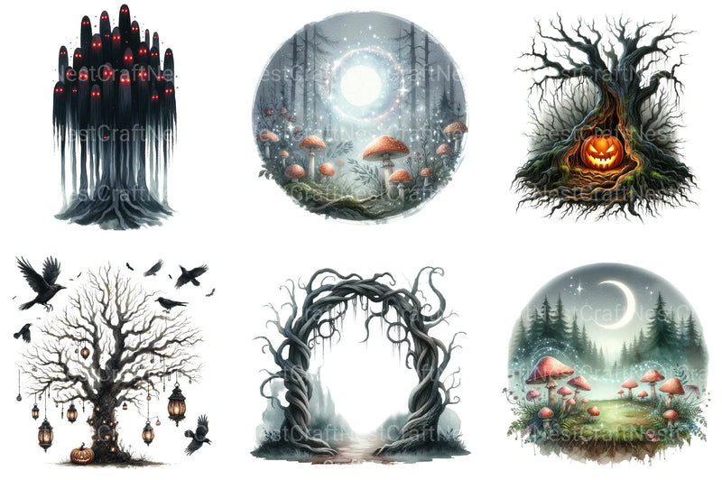 Haunted Forests Clipart Bundle - CraftNest - Digital Crafting and Art