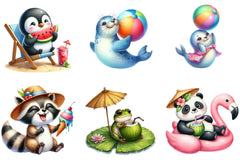 Summer Cute Animals Clipart Bundle - CraftNest - Digital Crafting and Art