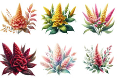 Celosia Flower Clipart Bundle - CraftNest - Digital Crafting and Art