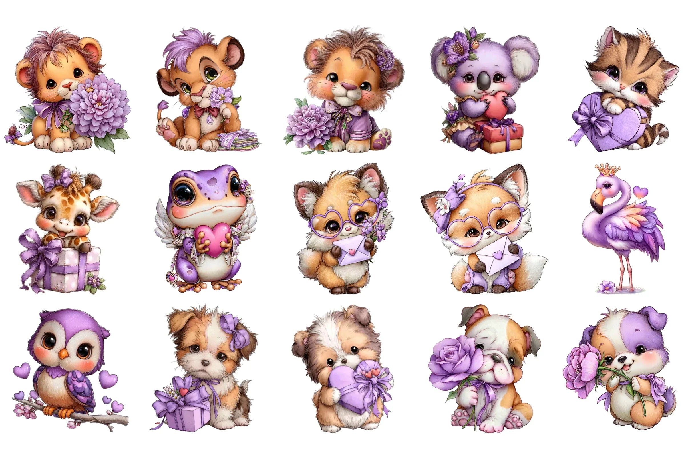 Valentine Animal Clipart Bundle - CraftNest - Digital Crafting and Art