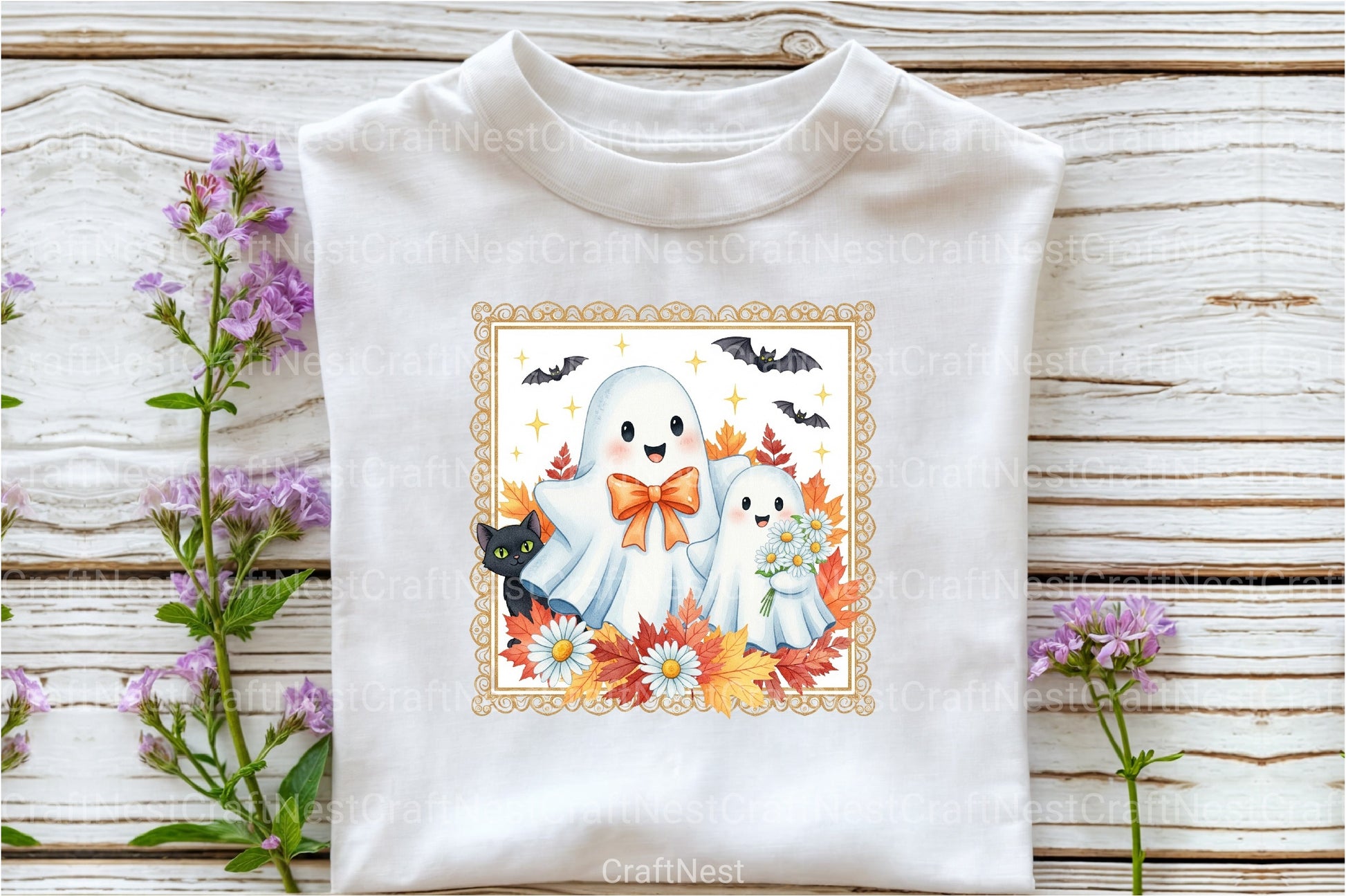 Fall Halloween Cute Ghost Clipart Bundle - CraftNest - Digital Crafting and Art