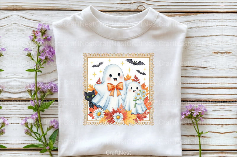 Fall Halloween Cute Ghost Clipart Bundle - CraftNest - Digital Crafting and Art