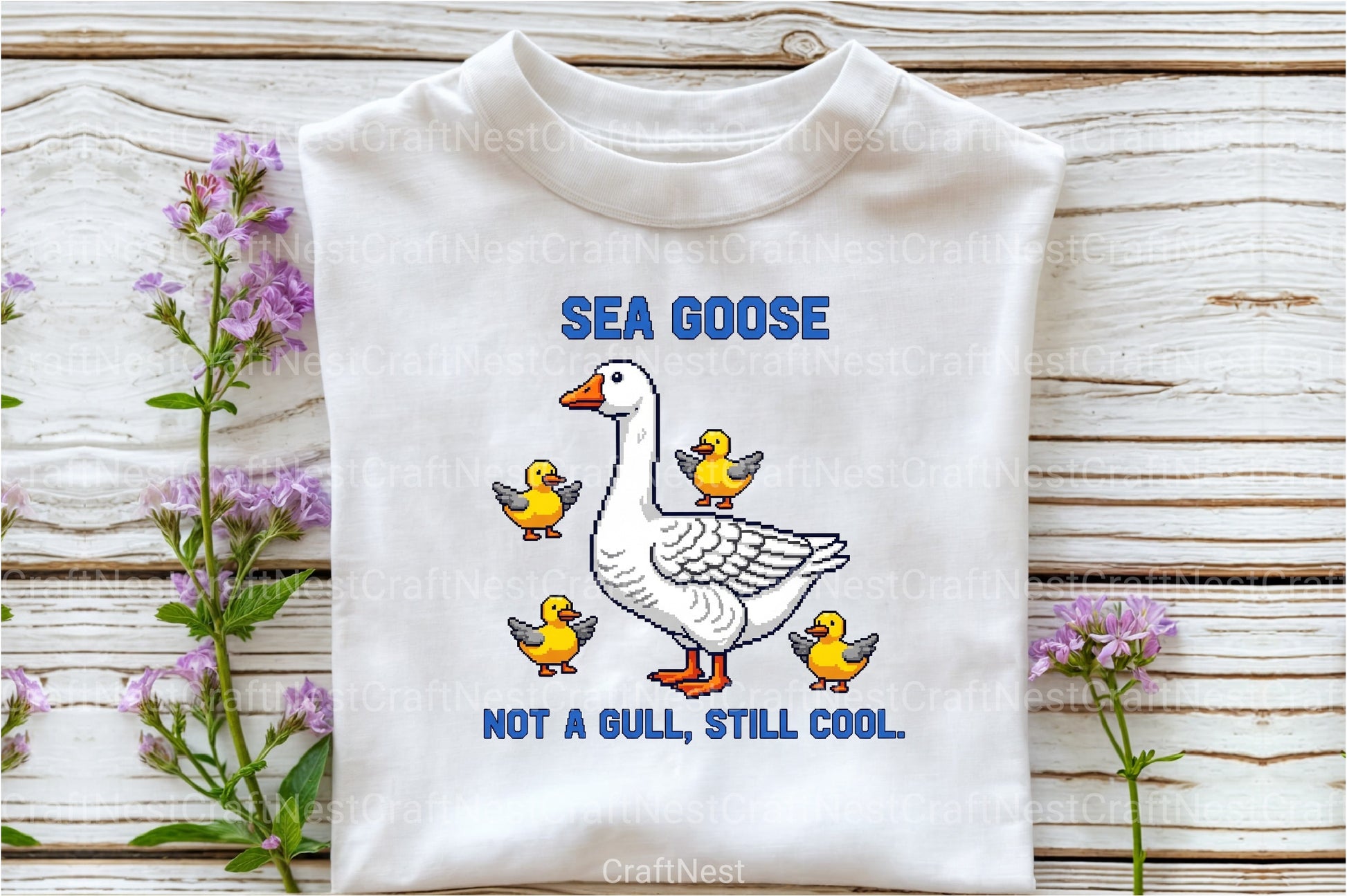 Blocky Style Funny Summer Goose Clipart Bundle 9 - CraftNest - Digital Crafting and Art