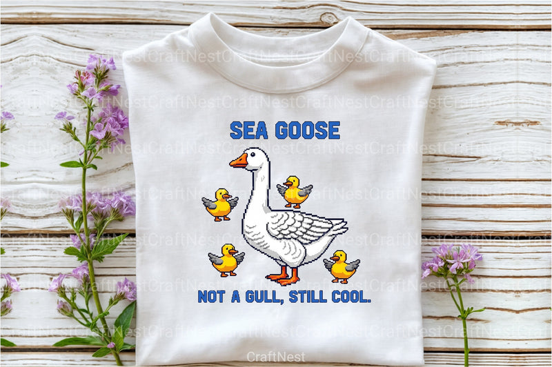 Blocky Style Funny Summer Goose Clipart Bundle 9 - CraftNest - Digital Crafting and Art