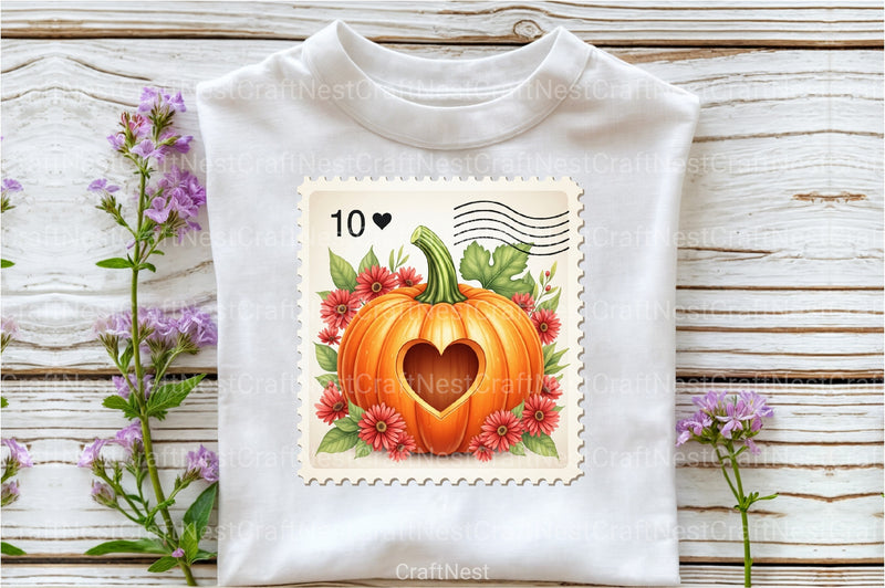 Pumpkin Postage Stamp Clipart Bundle 55 - CraftNest - Digital Crafting and Art