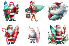 Christmas Santa Surfboard Clipart Bundle 99 - CraftNest - Digital Crafting and Art