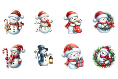 Cute Christmas Snowman Clipart Bundle 99 - CraftNest - Digital Crafting and Art