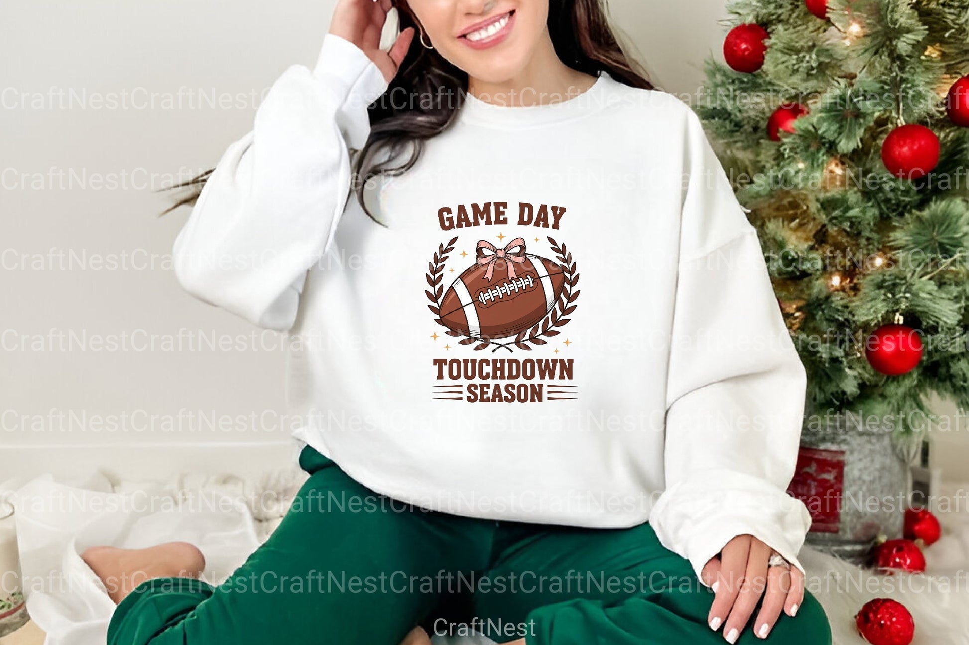 Game Day Football Bow & Touchdown Clipart Bundle - CraftNest - Digital Crafting and Art