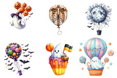 Halloween Hot Air Balloon Clipart Bundle - CraftNest - Digital Crafting and Art