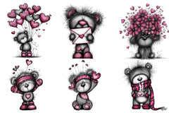 Teddy Bear Valentine Clipart Bundle - CraftNest - Digital Crafting and Art