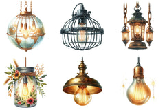 Hanging Light Clipart Bundle - CraftNest - Digital Crafting and Art