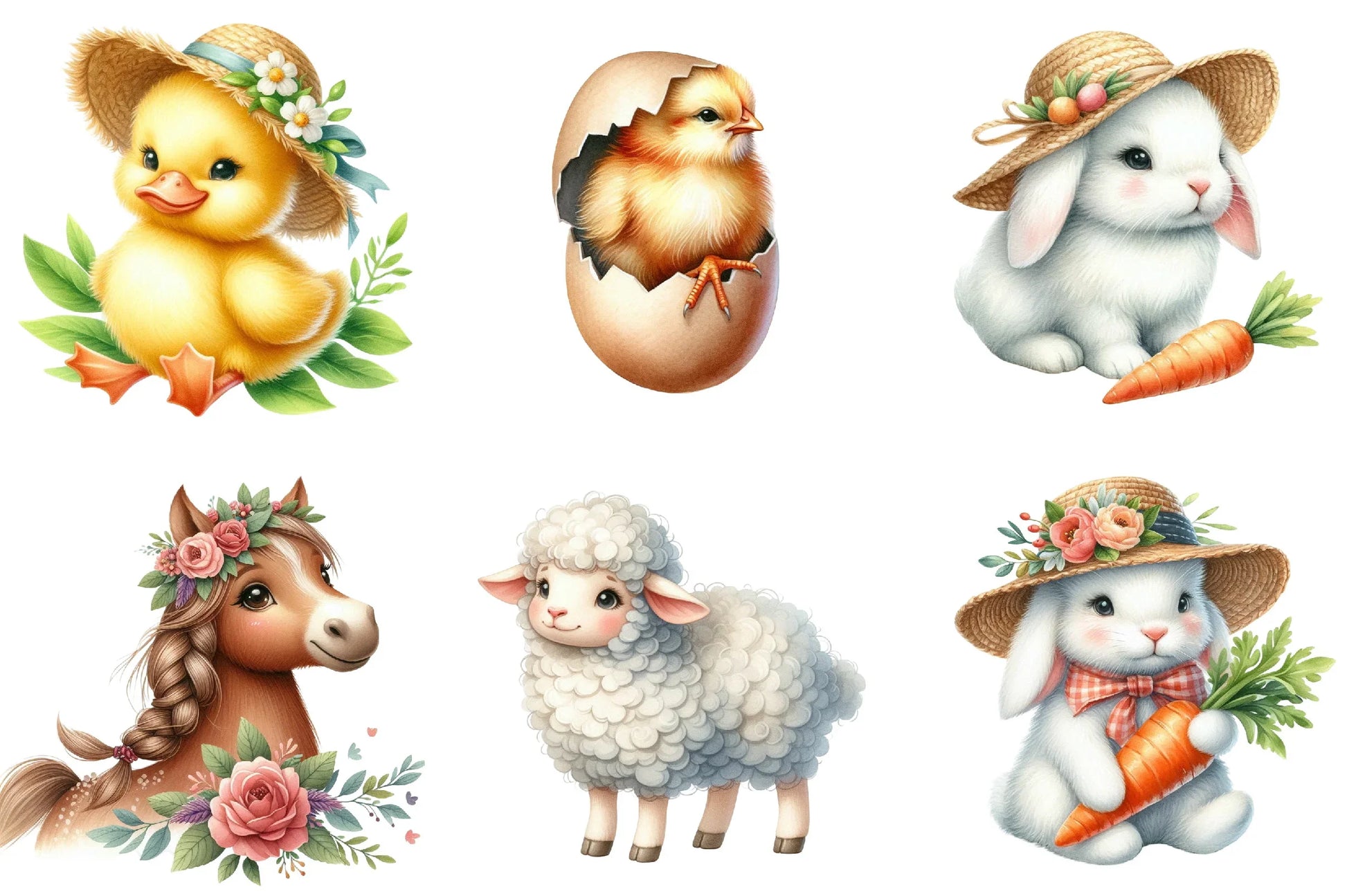 Cute Farm Animals Clipart Bundle - CraftNest - Digital Crafting and Art