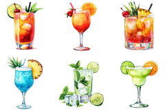 Tropical Cocktails Clipart Bundle - CraftNest - Digital Crafting and Art