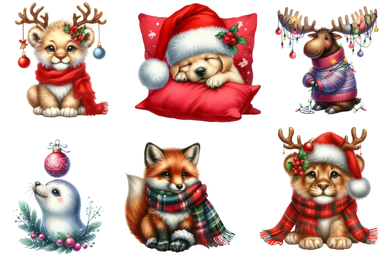 Christmas Animal Clipart Bundle - CraftNest - Digital Crafting and Art