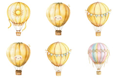 Pastel Hot Air Balloons Clipart Bundle - CraftNest - Digital Crafting and Art