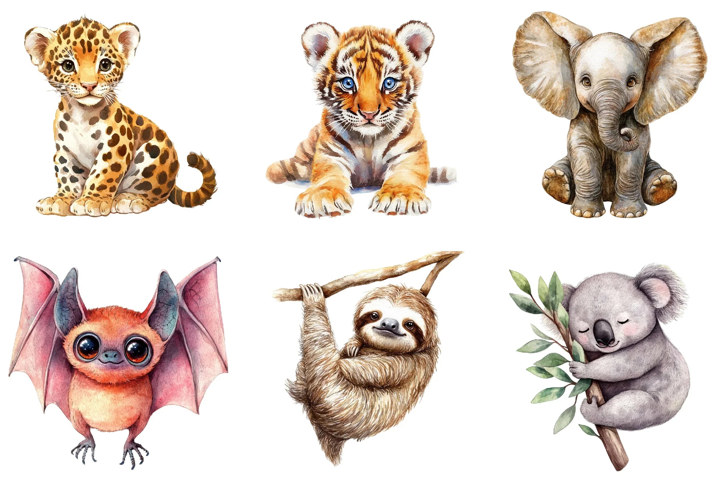 Cute Safari Animals Jungle Clipart Bundle - CraftNest - Digital Crafting and Art
