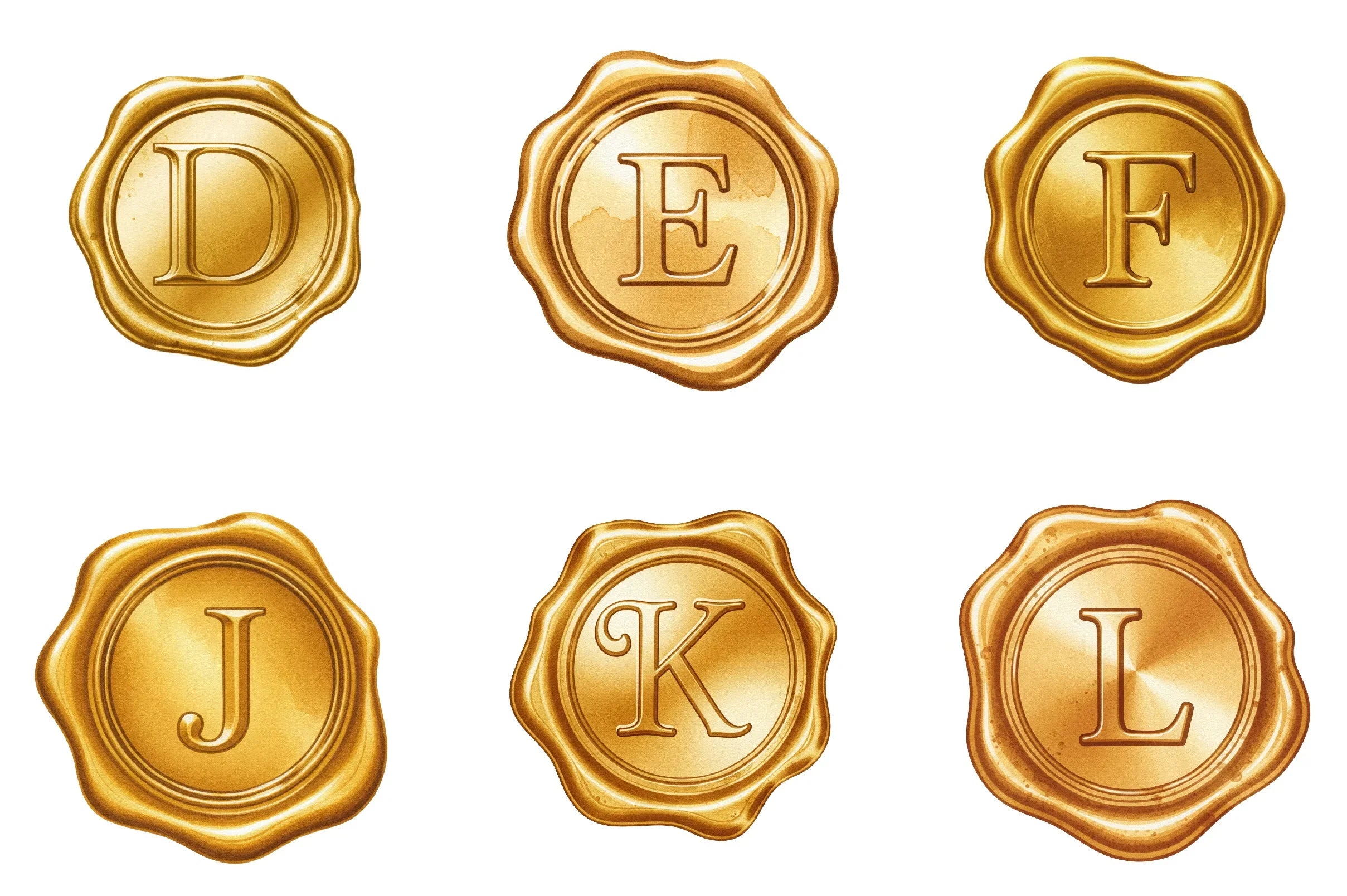 Gold Wax Stamp Letter Clipart Bundle - CraftNest - Digital Crafting and Art
