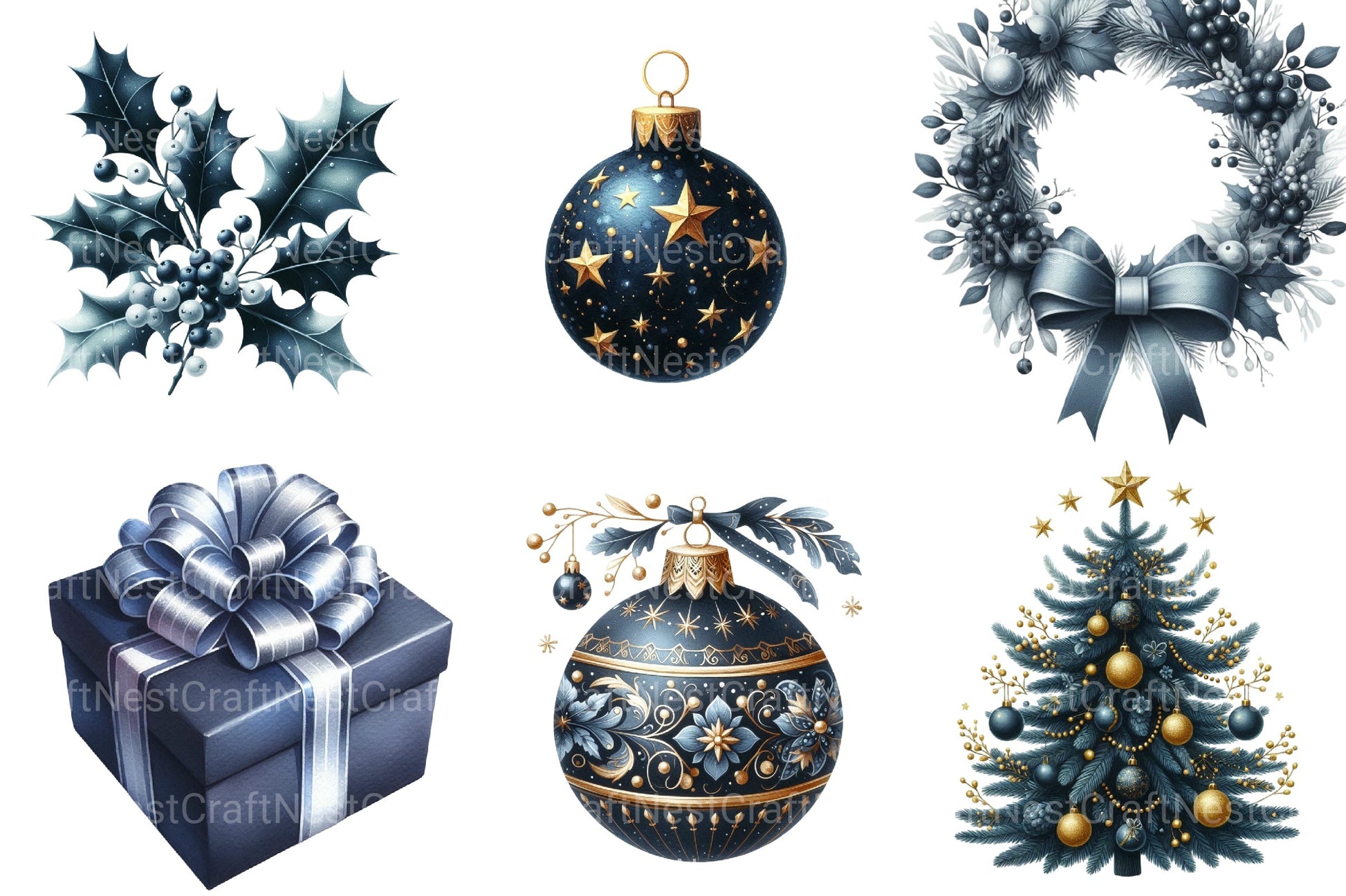 Navy Christmas Clipart Bundle 125 - CraftNest - Digital Crafting and Art