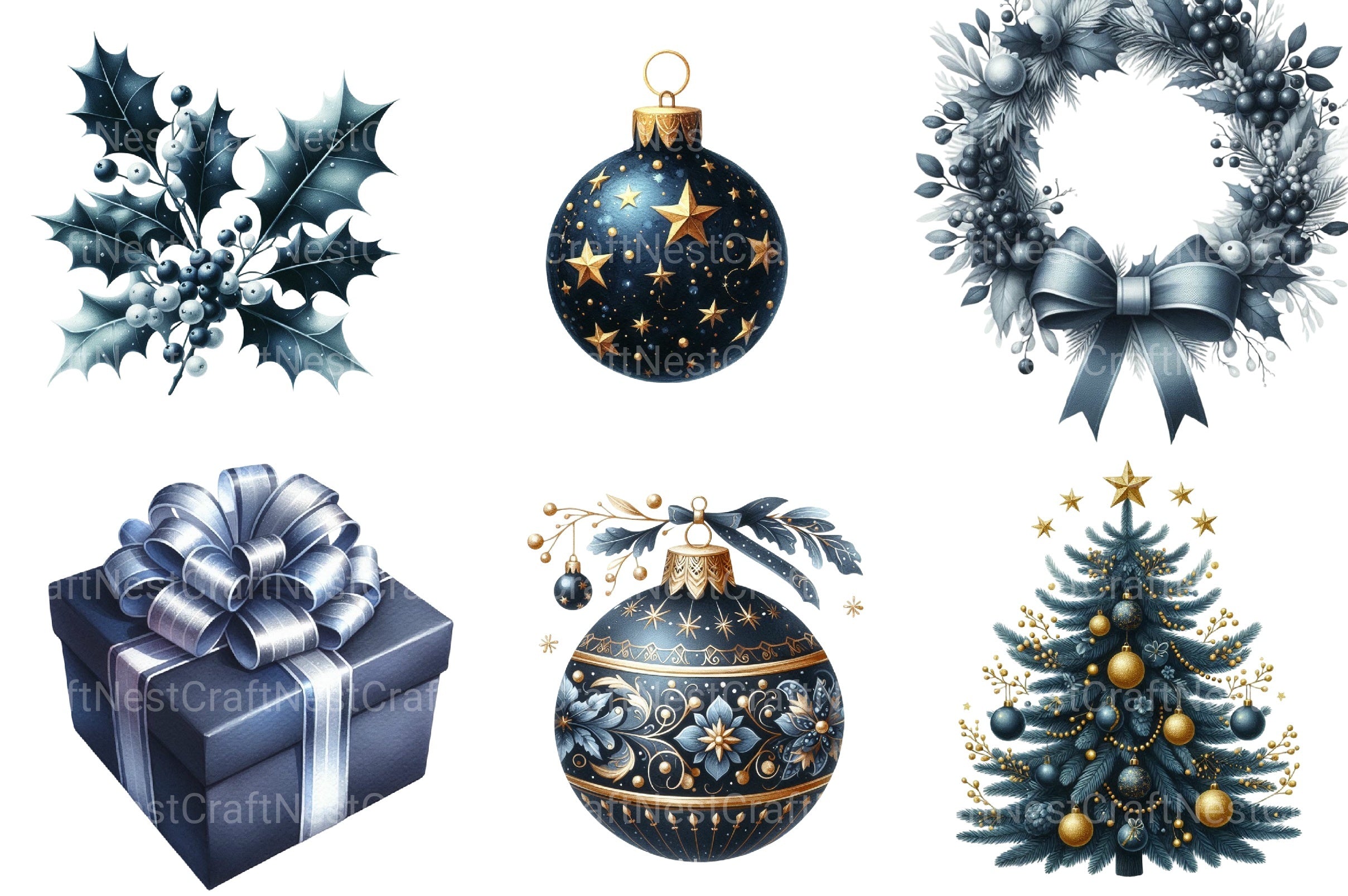 Navy Christmas Clipart Bundle 125 - CraftNest - Digital Crafting and Art