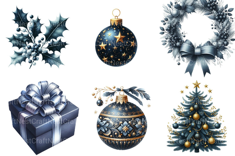 Navy Christmas Clipart Bundle 125 - CraftNest - Digital Crafting and Art