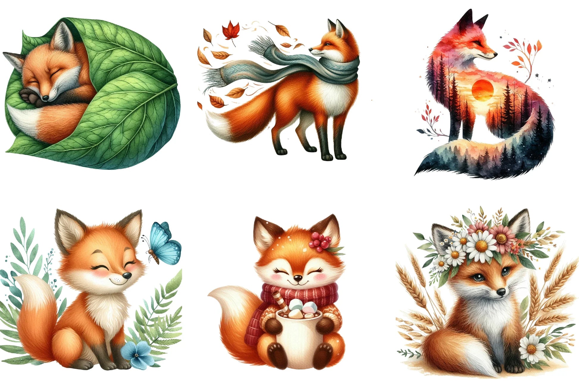 Fox Clipart Bundle - CraftNest - Digital Crafting and Art